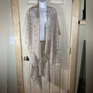 Elegant‎ Sheer Joyfolie Avalon Duster Floral- Pink, Cream and Brown